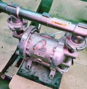Qty (1) Graco Inc. Sanitary twin diaphram Pump - 1 1/2 inch sanitary inlet - 1 1/2 inch sanitary
