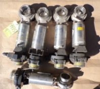 Qty (5) 3 inch sanitary butterfly valve w/ ASCO analogue valve positioner - NEMA 4