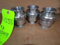Qty (3) All Stainless steel 2 inch Sanitary Check Valves