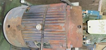 Qty (1) Leeson 324T Frame Motor - 3 phase - 25 hp - 1185rpm - 208-230/460 volt