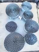 Large Lot- Tabletop Chain- (3) 4.5; (4) 6 inch width Straight running: Approx. 4.5 inch- (1) 30 ft.;