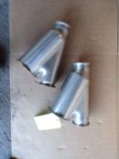 Qty (2) 3 inch stainless steel sanitary check valve - 4.5 inch check mechanism