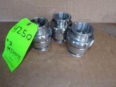 Qty (3) All Stainless steel 2 inch Sanitary Check Valves