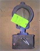 Qty (1) 6 inch steel air actuated butterfly valve- stainless internals- 8 slot flange- 9.25 inch