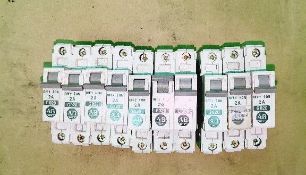 Qty (10) - Allen Bradley Singe Pole Circuit Breakers - 2 amp