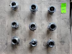 Qty (9) - 3 Inch Hand Operated Sanitary Butterfly Valve