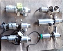 Qty (6) 3 inch sanitary plunger valves