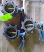 6 inch flange mount steel hand operated butterfly valves w/ stainless internals- 8 bolt pattern- 9.