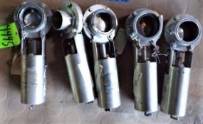 Qty (5) APV 3 inch sanitary butterfly Valves