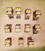 Qty (11) - Allen bradley 3 phase contactors w/ integral overloads - 120 volt - Adjustable 1.5 - 2.