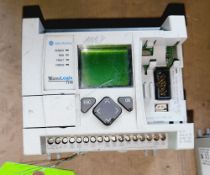 Qty (1) Allen Bradley MicroLogix 1100 PLC - Cat. 1763-L 16BBB - 24 volt DC Inouts - 24 volt DC