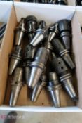 Box w/ Assorted Cat 40 Taper Tool Holders