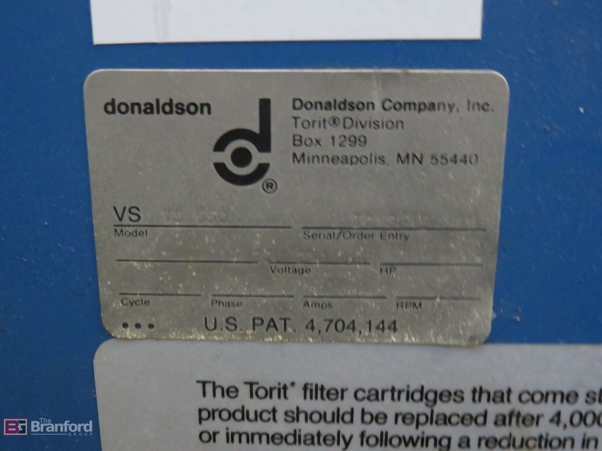 Donaldson Torit Model VS-550 Dust Collector - Image 3 of 3