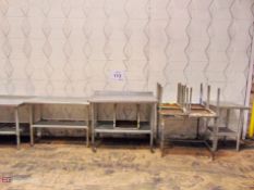 Large lot of stainless steel tables