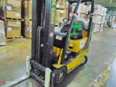 Yale model GLC030VXNEAE082 3000-lb cap.LP forklift