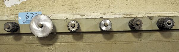 Lot-Milling Cutters on (6) Pegs on Wall