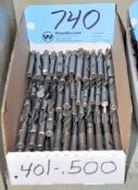 Lot- .401 - .500 Single End Mills in (1) Box