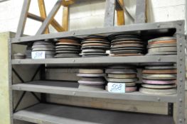 Lot-Used Grinding Wheels on (2) Shelves