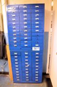 Lot-(2) 30-Drawer Organizer Bin Cabinets with Partial Hardware Contents
