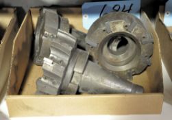 Lot-(3) 50-Taper Tool Holders with Face Mills in (1) Box