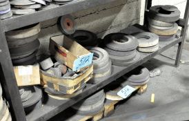 Lot-Used Grinding Wheels on (1) Shelf and on Floor on (1) Pallet