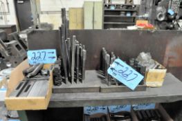 Lot-Hold Down Tooling in (2) Boxes and (2) Stands on (1) Shelf