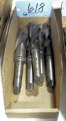 Lot-(5) Large Taper Shank Drills in (1) Box