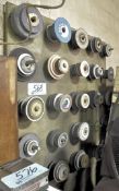 Lot-Used Grinding Wheels on (1) Wall Board