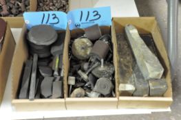 Lot-Sanding Stones, Arbors, Buffing Compound etc. in (3) Boxes Under (1) Table