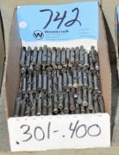 Lot- .301 - .400 Single End Mills in (1) Box