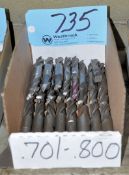 Lot- .701 - .800 Double End Mills in (1) Box