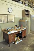 Lot-(1) Desk, 2-Door Cabinet and (2) Stands