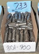 Lot- .801 - .900 Single End Mills in (1) Box