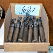 Lot-(7) Large Taper Shank Drills in (1) Box