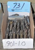 Lot- .901 - 1.0 Single End Mills in (1) Box
