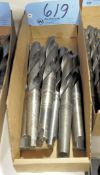 Lot-(7) Large Taper Shank Drills in (1) Box