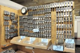 Lot-Chuck Jaws in (2) Boxes and on (1) Wall Display