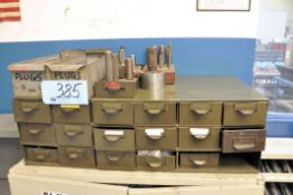 Lot-Plug Gauges and Thread Gauges with 18-Bin Organizer and (3) Tote Bins