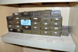 Lot-30 Bin Organizer Cabinet with Various Hardware Contents