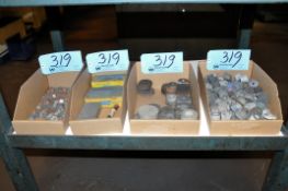 Lot-Various Grinding Stones in (1) (4) Boxes Under (1) Bench