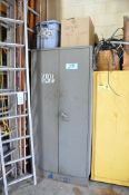Lot-(1) Bench, and (1) 2-Door Shop Cabinet with Contents