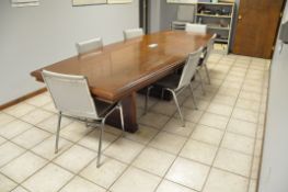 4' x 10' Oval Conference Table with (10) Stack Chairs and (1) Cabinet