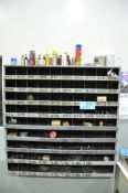 Wall Mounted 90-Open Bin Organizer Cabinet with Nuts and Bolts Hardware Contents