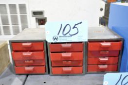 Lot-(3) 4-Bin Organizer Cabinets with Screw Contents
