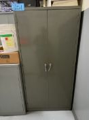 Lot of (1) 36'' L x 18'' W x 72'' H 2-Door Storage Cabinet with Various Size Grinding Wheels