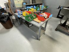 Lot of (1) 72'' L x 34'' W Metal Work Bench (With No Contents)