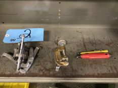 Lot of (1) Gear Puller, (1) 2'' Handheld Pipe Cutter, and (2) Deburr Hand Tools