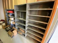 Lot of (2) 36'' L x 12'' W x 78'' H Storage Shelves With (1) Wooden Storage Shelf Etc.