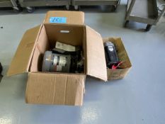 Lot of (1) Skid of (2) Assorted Motors, (1) 2 HP Motor, and (1) AC Servo Motor
