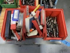 Lot of (3) Bins of Assorted Drill Bits, Taps and End Mills